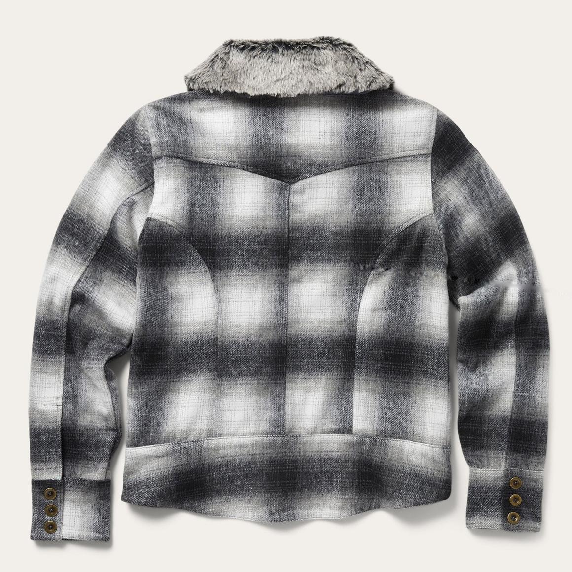 Plaid Cropped Jacket Black Women Stetson Jackets