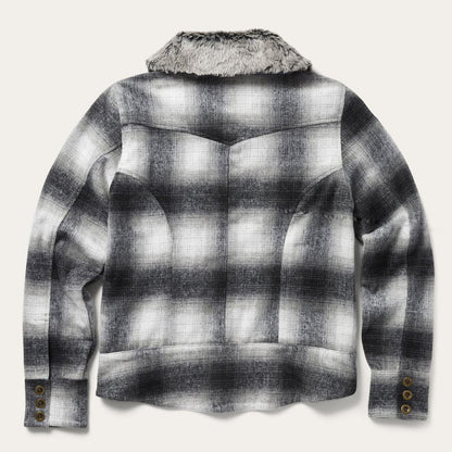 Plaid Cropped Jacket Black Women Stetson Jackets
