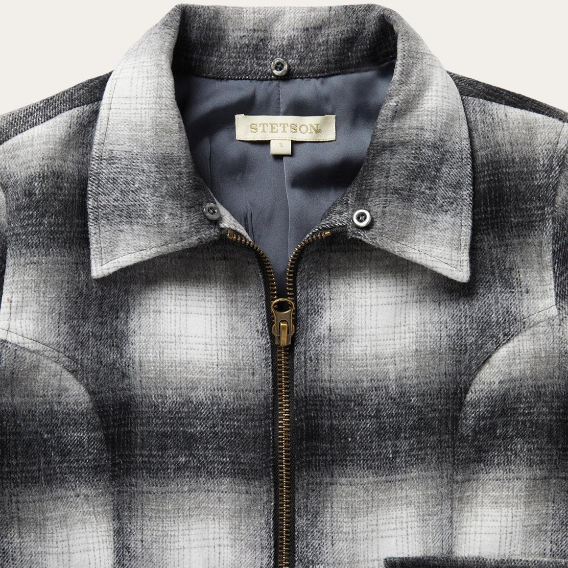 Plaid Cropped Jacket Black Women Stetson Jackets
