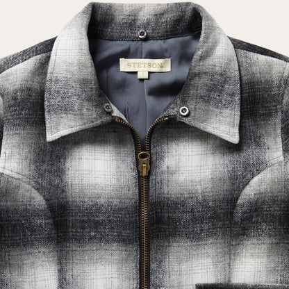 Plaid Cropped Jacket Black Women Stetson Jackets