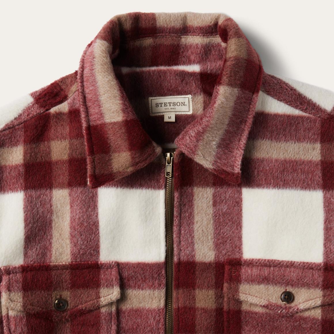 Plaid Lined Jac-Shirt Red Men Stetson Flannel Shirts