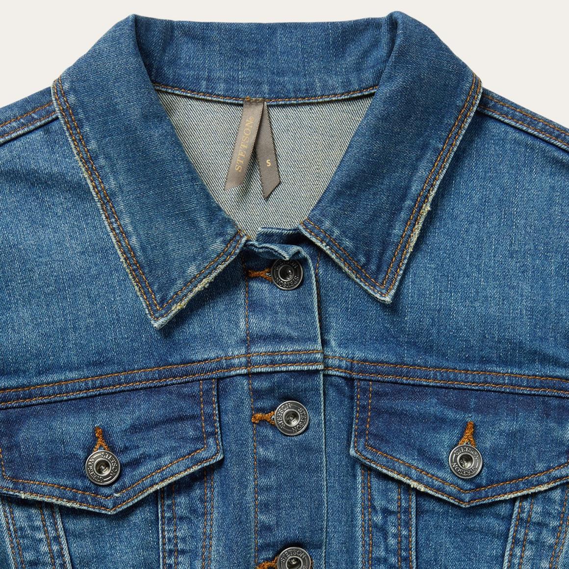 Premium Denim Shirt Dress Blue Women Stetson Mini