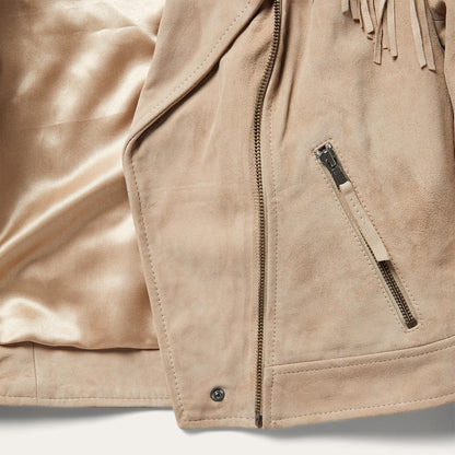 Premium Suede Moto Jacket Tan Women Stetson Jackets