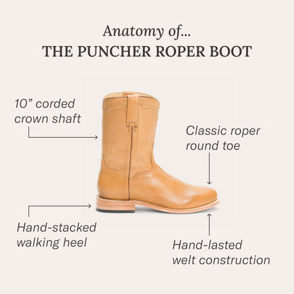 Puncher Boots Brown Men Stetson Ropers