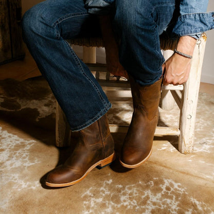 Puncher Boots Oily Brown Men Stetson Ropers