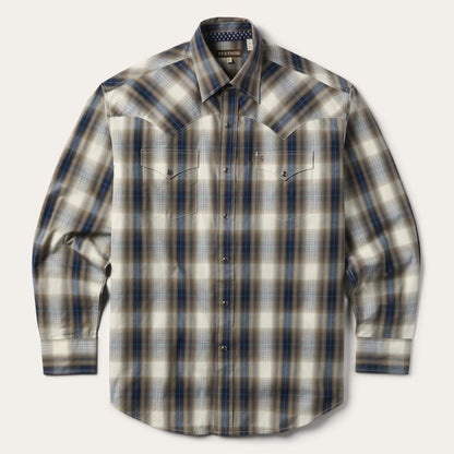 Ranch Plaid Dobby Western Shirt Brown Men Stetson Western Shirts