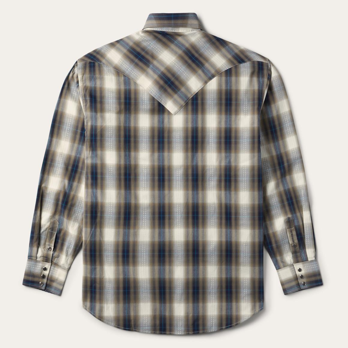 Ranch Plaid Dobby Western Shirt Brown Men Stetson Western Shirts