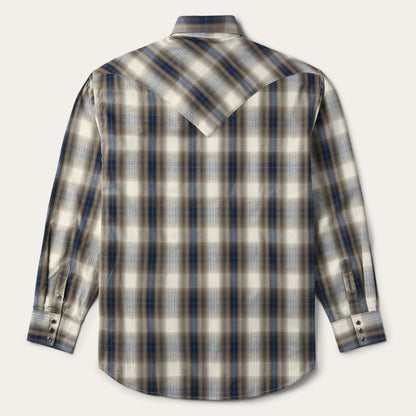 Ranch Plaid Dobby Western Shirt Brown Men Stetson Western Shirts