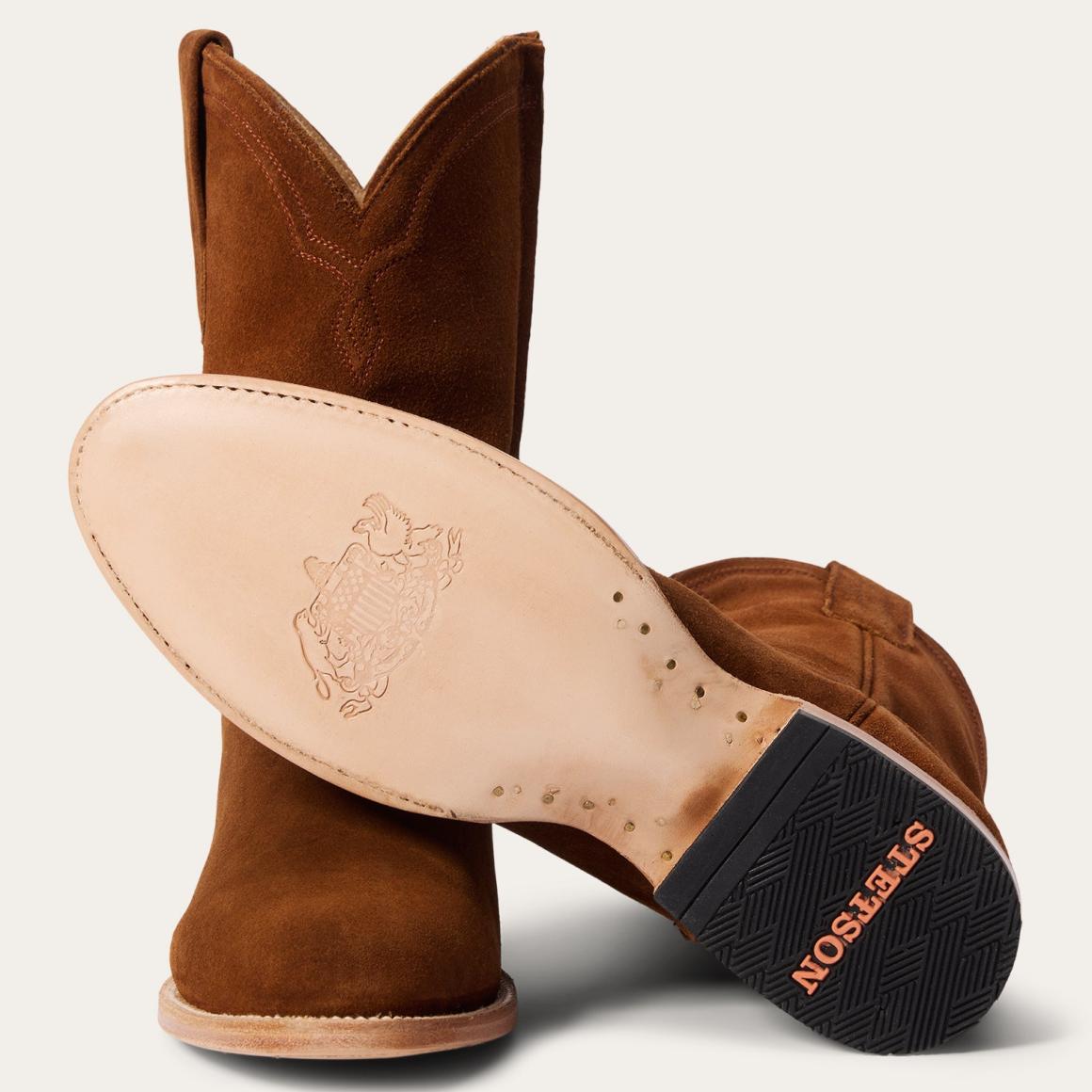 Rancher Zip Roper Suede Brown Men Stetson Ropers