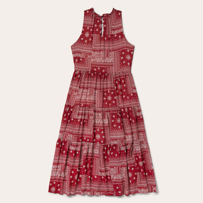 Red Bandana Patchwork Dress Red Women Stetson Midi