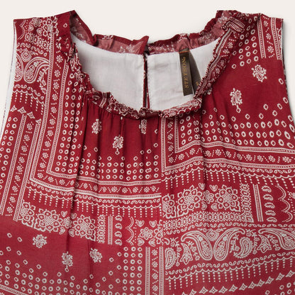 Red Bandana Patchwork Dress Red Women Stetson Midi