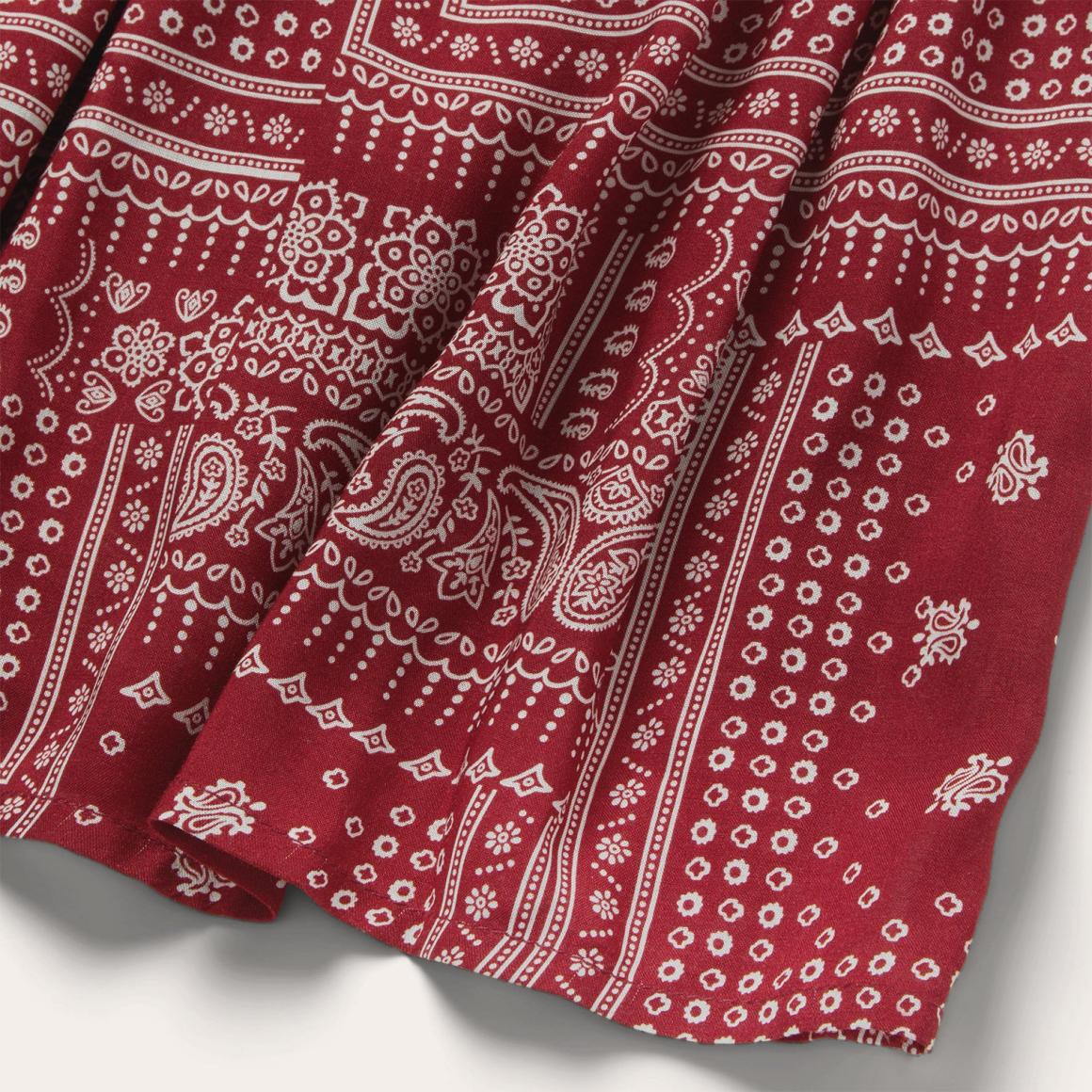 Red Bandana Patchwork Dress Red Women Stetson Midi