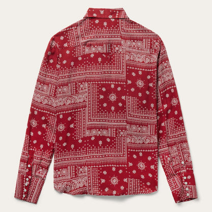 Red Bandana Patchwork Shirt Red Women Stetson Western Shirts