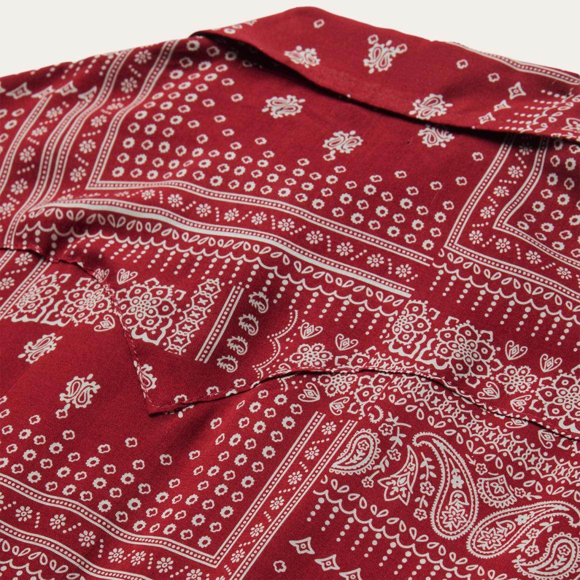 Red Bandana Patchwork Shirt Red Women Stetson Western Shirts