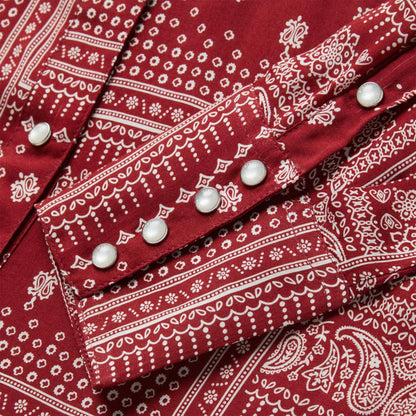 Red Bandana Patchwork Shirt Red Women Stetson Western Shirts
