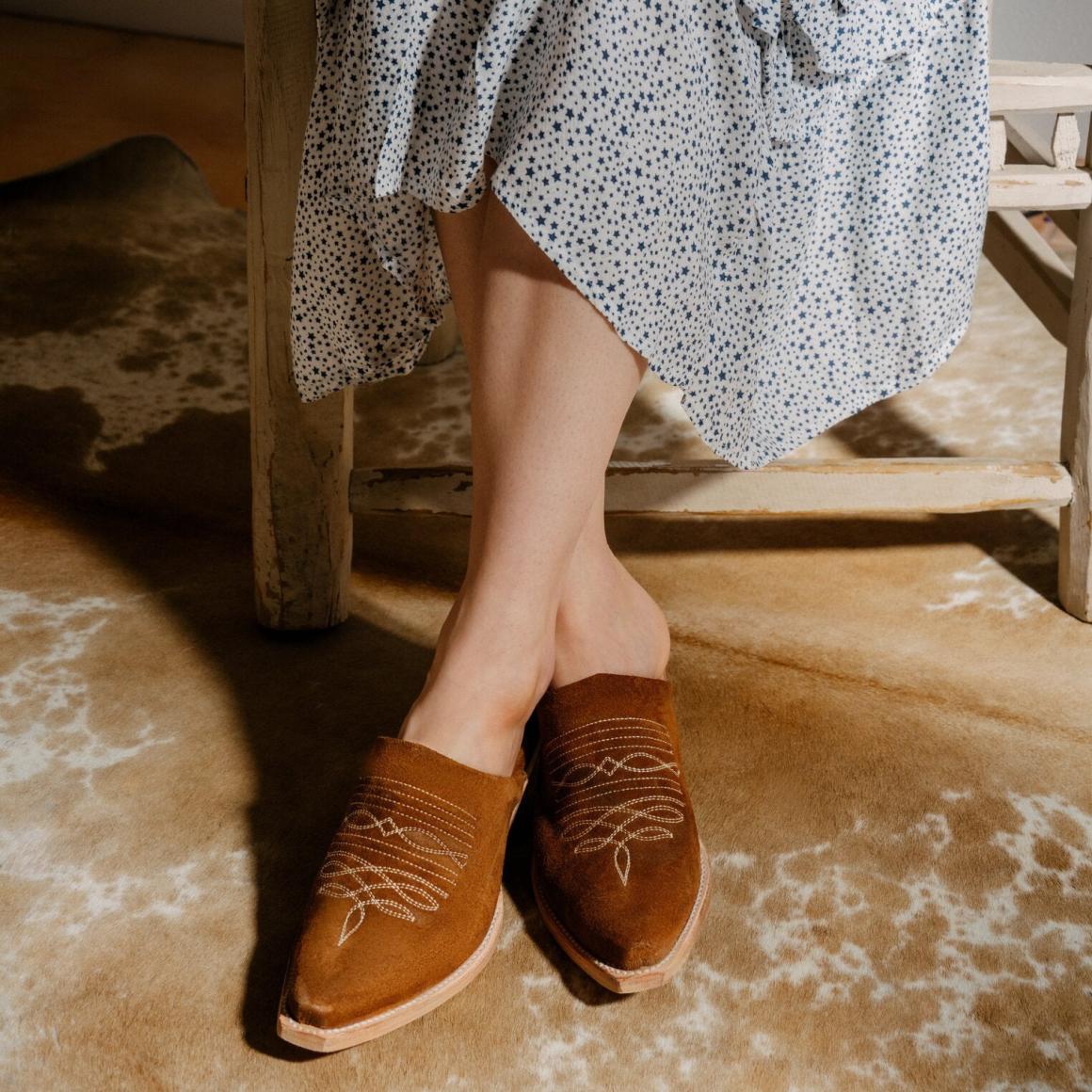 Reed Western Mules Brown Women Stetson Mules