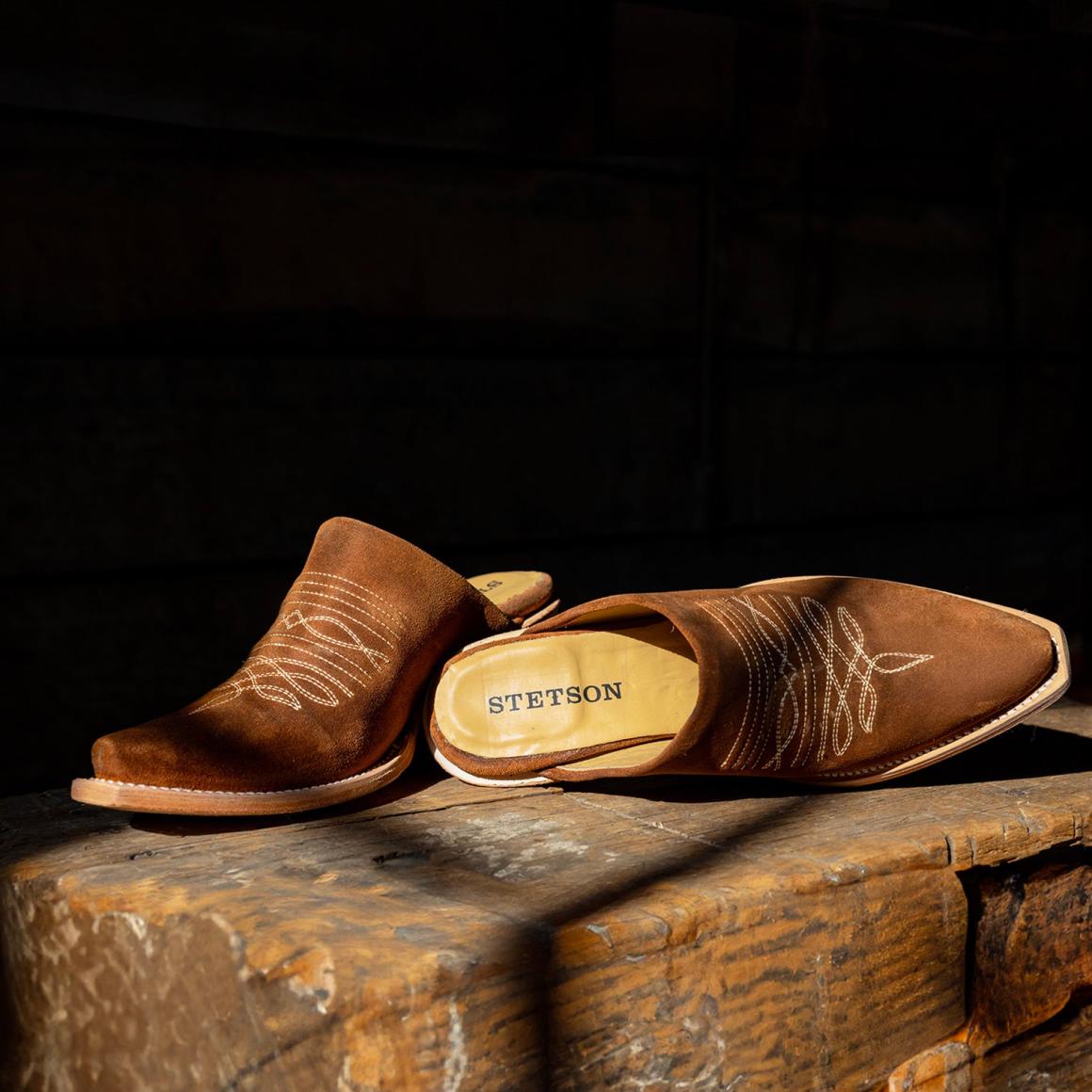 Reed Western Mules Brown Women Stetson Mules