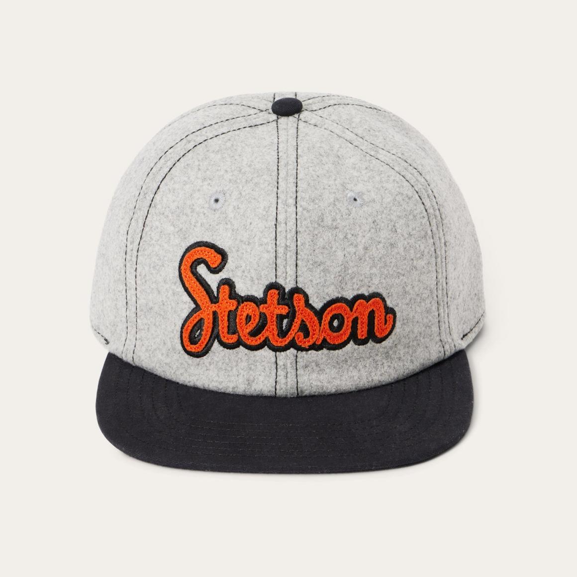 Retro Script Baseball Cap Grey Men/Women Stetson Caps & Truckers