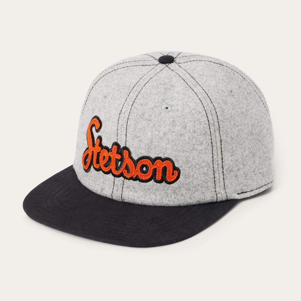 Retro Script Baseball Cap Grey Men/Women Stetson Caps & Truckers