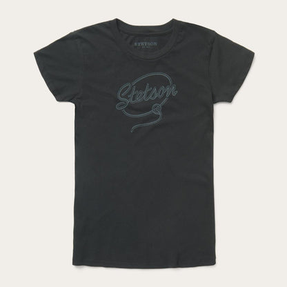 Rope Print Graphic Tee Black Women Stetson Tees