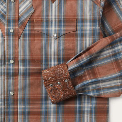 Rustic Plaid Western Shirt Brown Men Stetson Western Shirts
