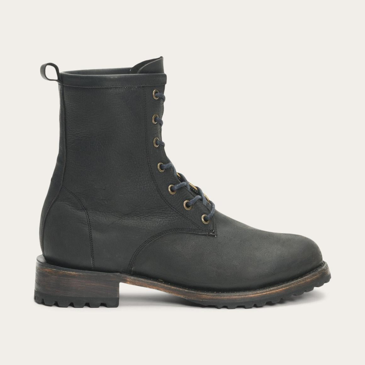 Sam Lace Up Black Leather Women Stetson Shorties
