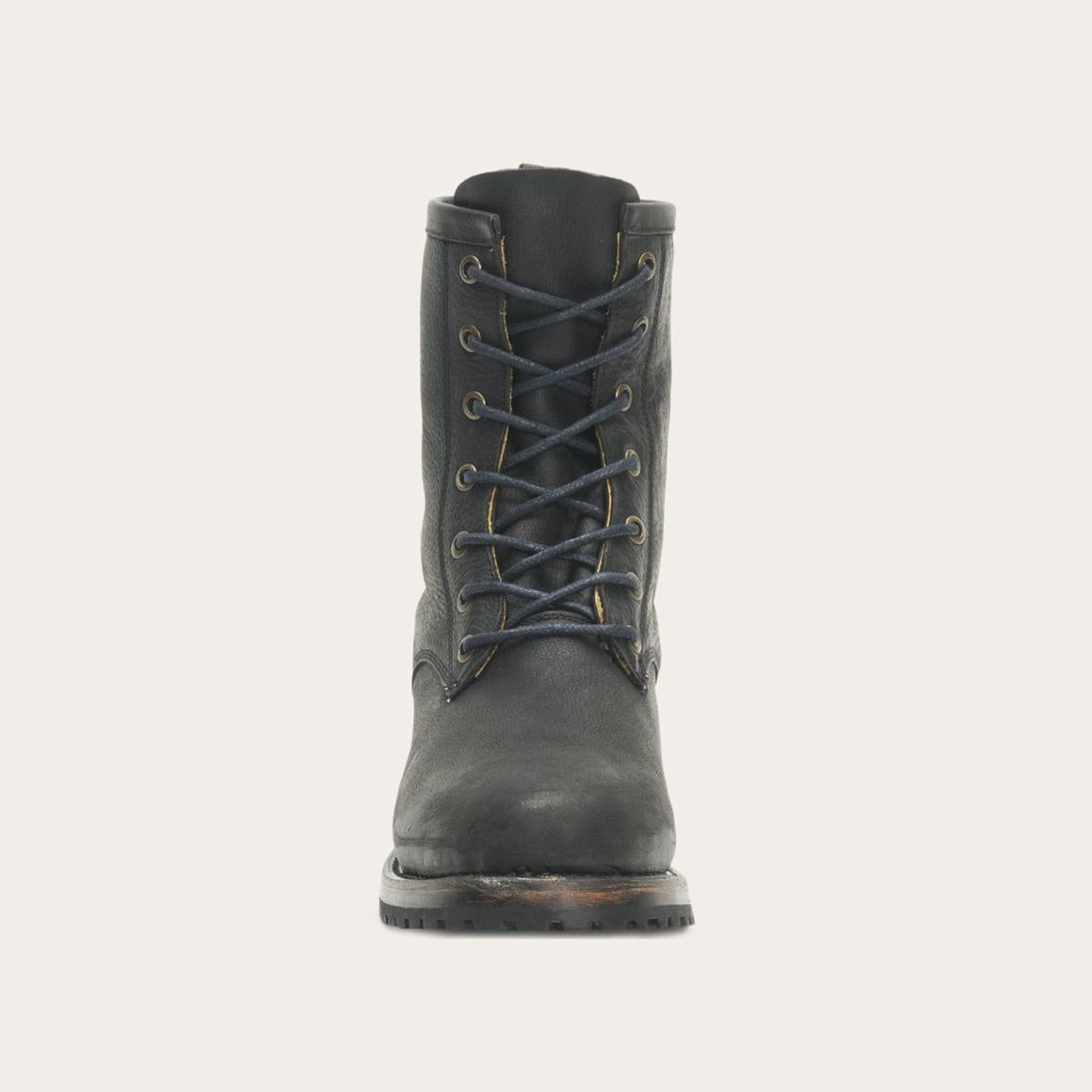 Sam Lace Up Black Leather Women Stetson Shorties