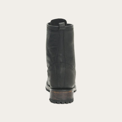 Sam Lace Up Black Leather Women Stetson Shorties