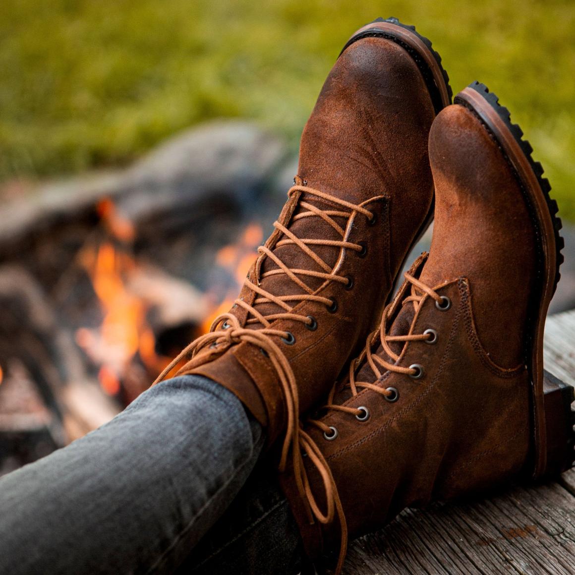 Sam Lace Up Brown Suede Women Stetson Shorties