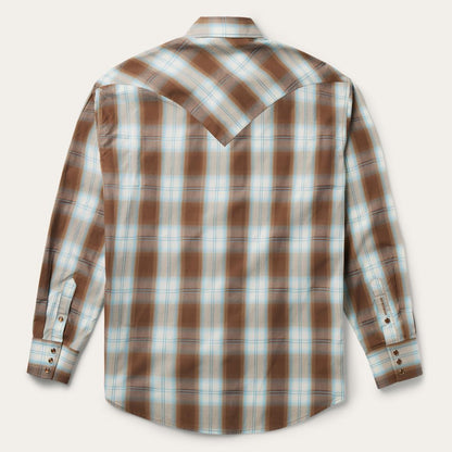 Sand Ombre Plaid Western Shirt Brown Men Stetson Western Shirts