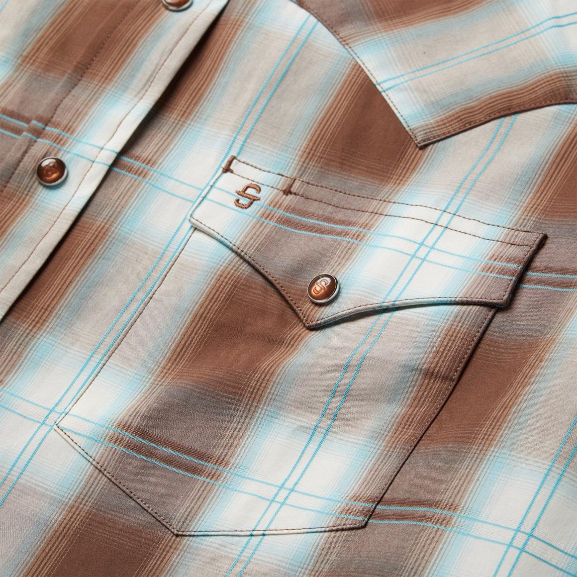 Sand Ombre Plaid Western Shirt Brown Men Stetson Western Shirts