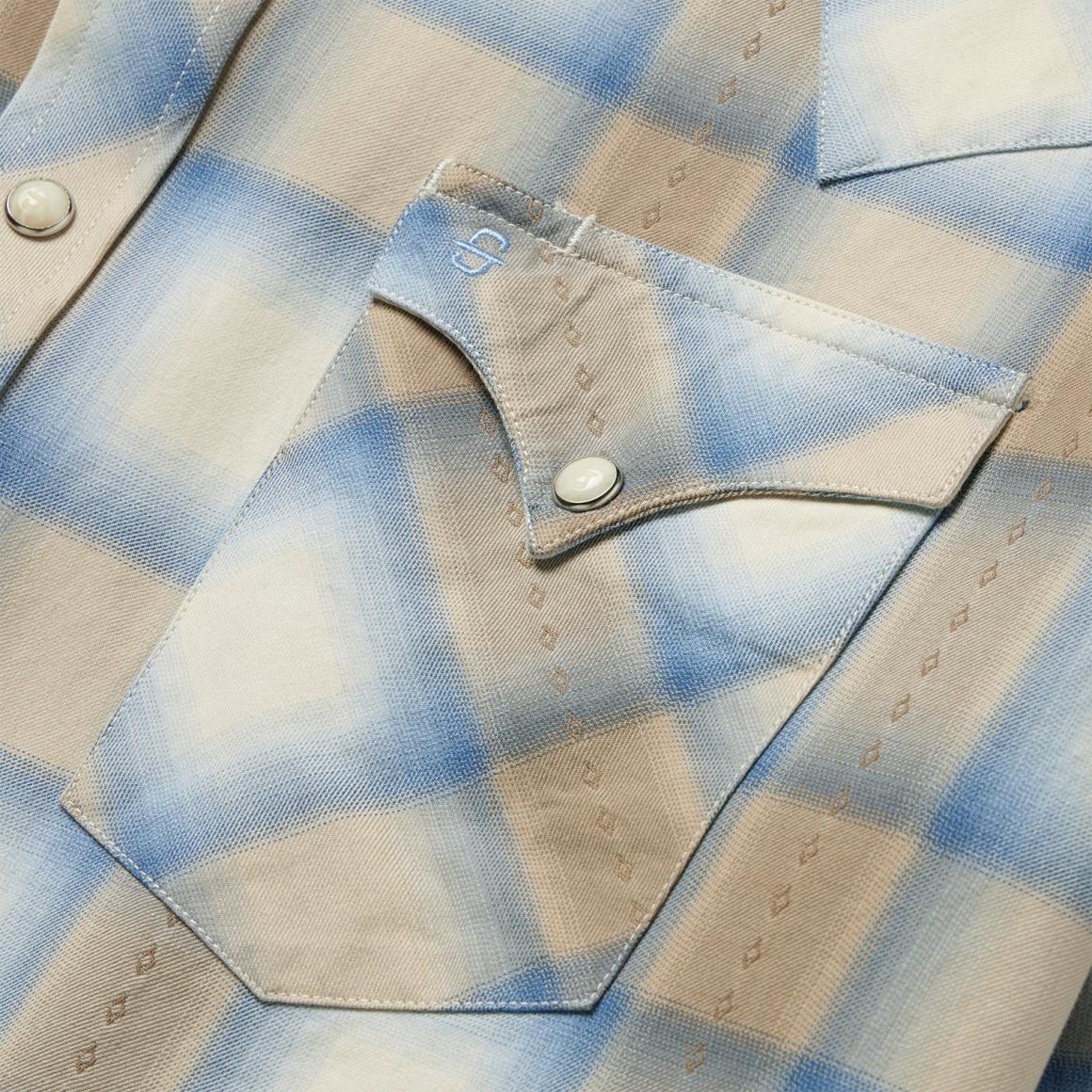 Sand Plaid Dobby Western Shirt Brown Men Stetson Modern Cut