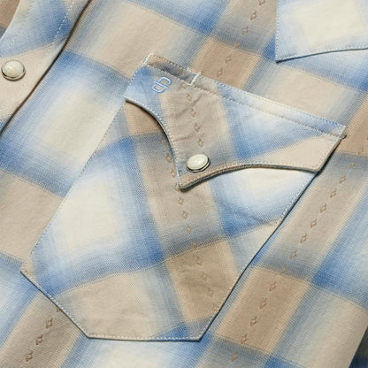 Sand Plaid Dobby Western Shirt Brown Men Stetson Modern Cut