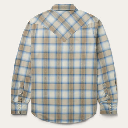 Sand Plaid Dobby Western Shirt Brown Men Stetson Western Shirts