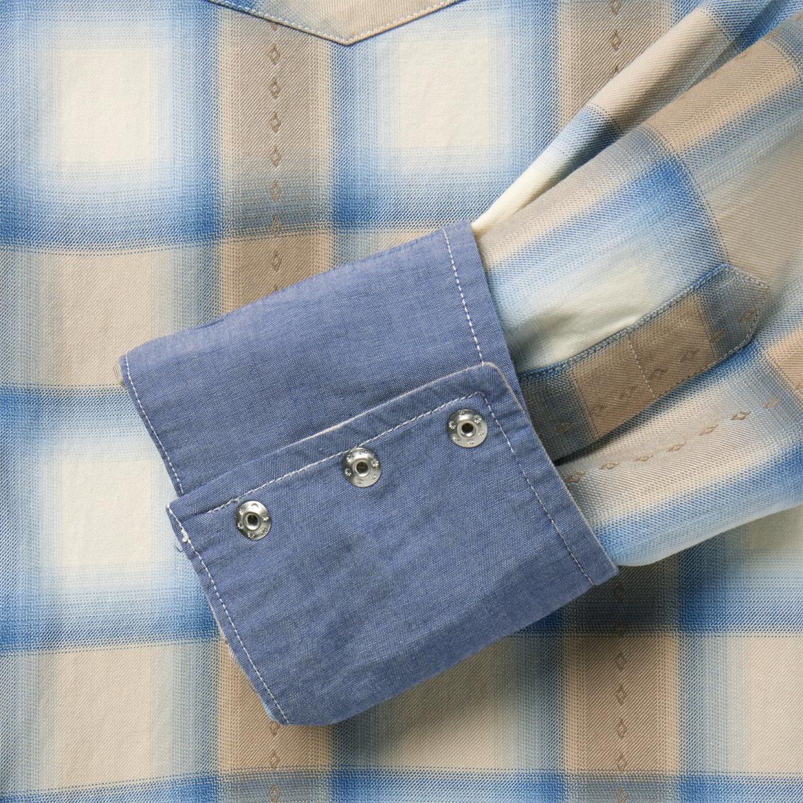 Sand Plaid Dobby Western Shirt Brown Men Stetson Western Shirts