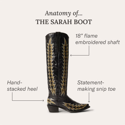 Sarah Boots Black Women Stetson Western