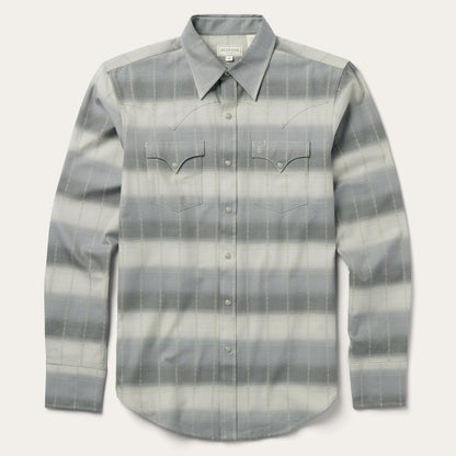 Serape Dobby Twill Western Shirt Brown Men Stetson Modern Cut