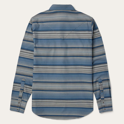 Serape Stripe Western Shirt Blue Men Stetson Modern Cut