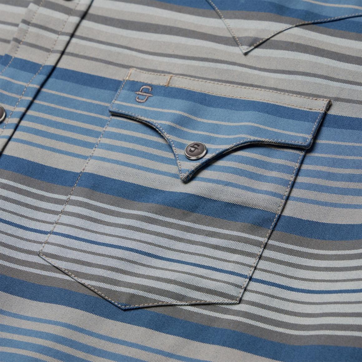 Serape Stripe Western Shirt Blue Men Stetson Modern Cut