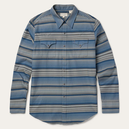 Serape Stripe Western Shirt Blue Men Stetson Western Shirts