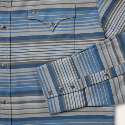 Serape Stripe Western Shirt Blue Men Stetson Western Shirts