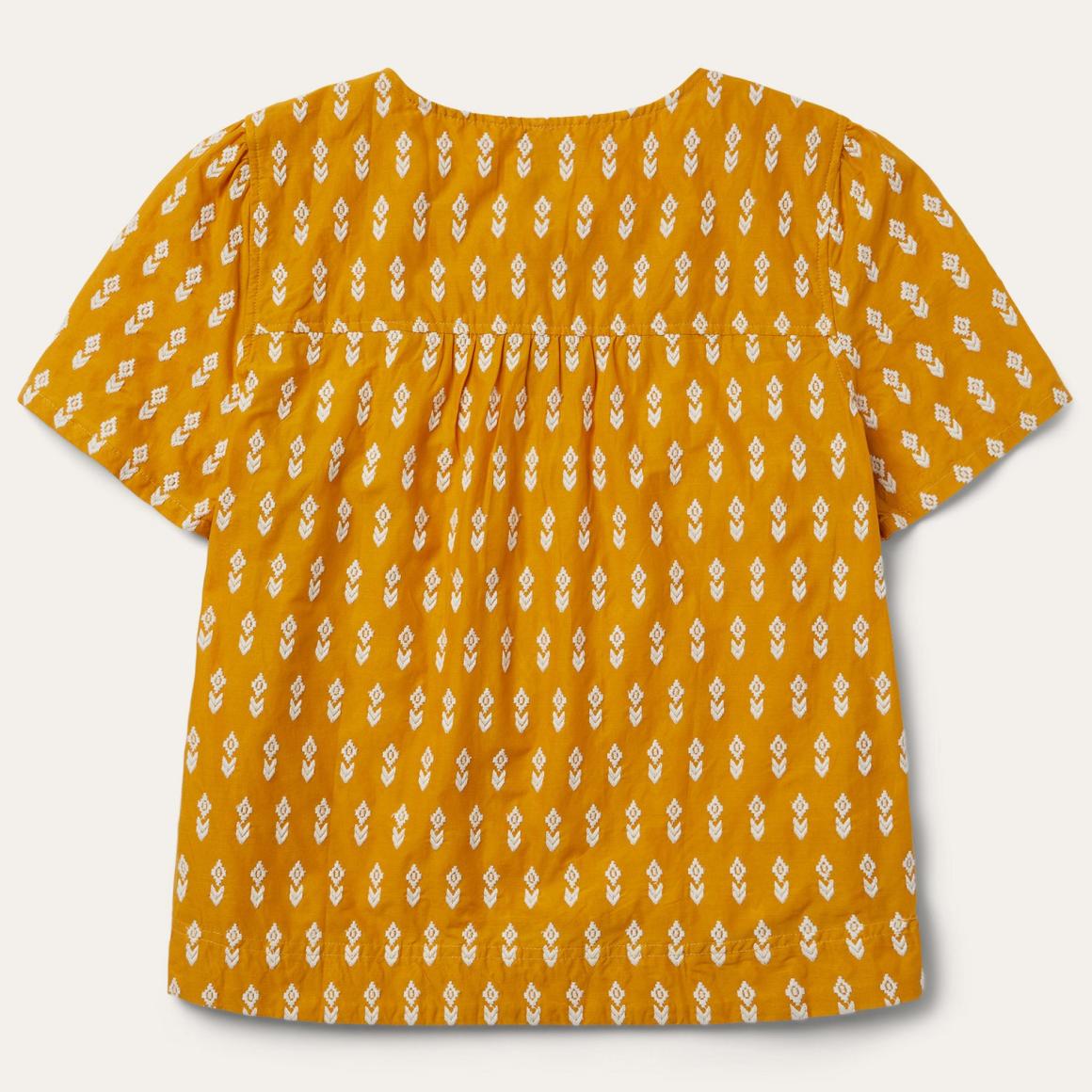Short-Sleeved Aztec Blouse Yellow Women Stetson Blouses
