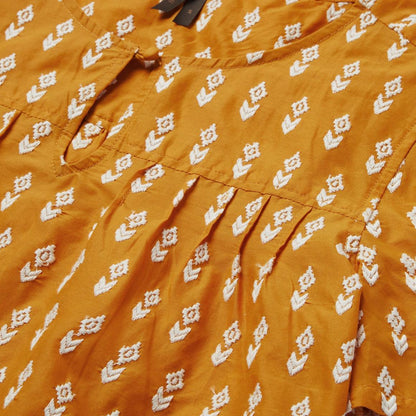 Short-Sleeved Aztec Blouse Yellow Women Stetson Blouses