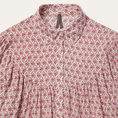 Short-Sleeved Cottage Floral Blouse Red Women Stetson Blouses
