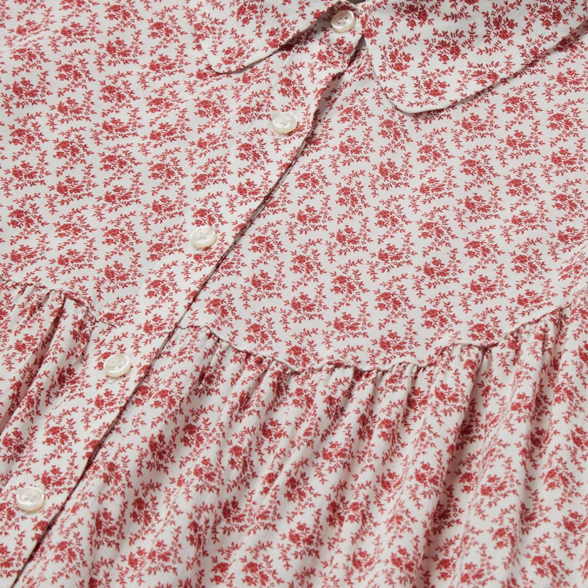 Short-Sleeved Cottage Floral Blouse Red Women Stetson Blouses