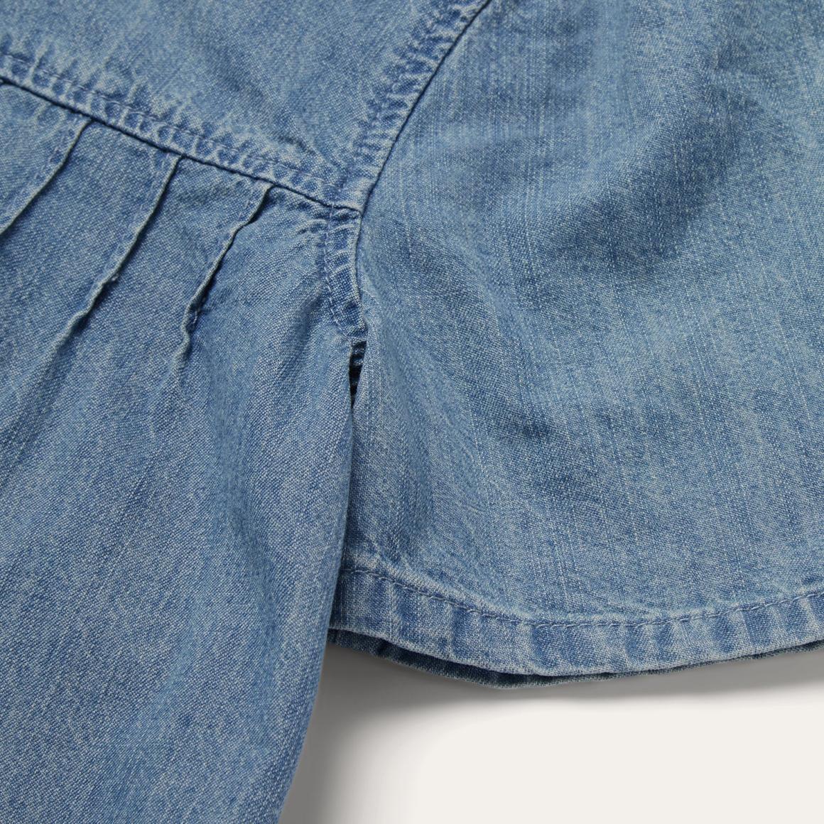 Short-Sleeved Denim Blouse Blue Women Stetson Blouses