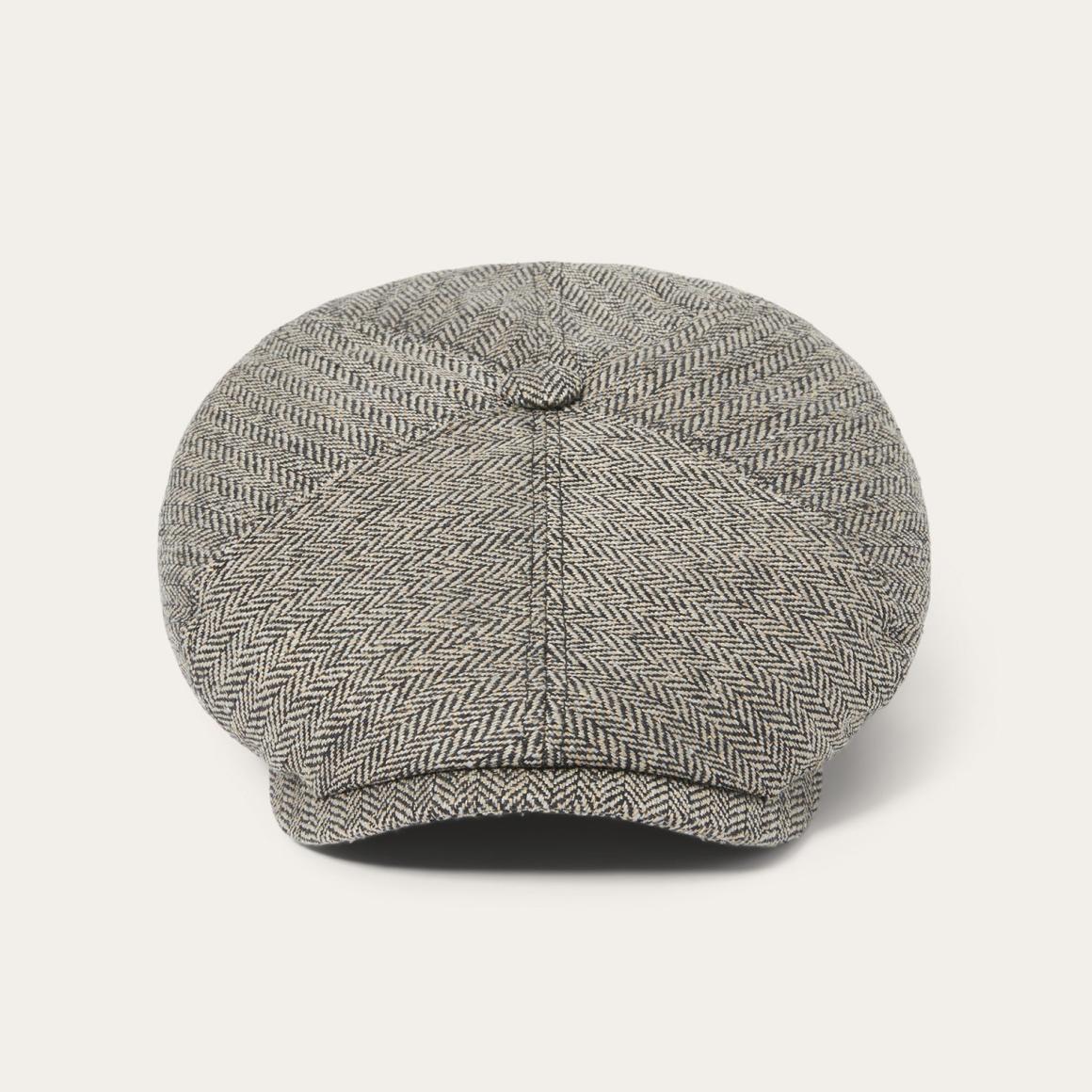 Silk Six-Panel Cap Black/brown Herringbone Men/Women Stetson Caps & Truckers