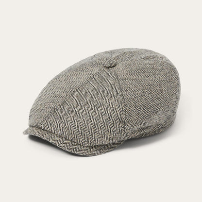 Silk Six-Panel Cap Black/brown Herringbone Men/Women Stetson Caps & Truckers