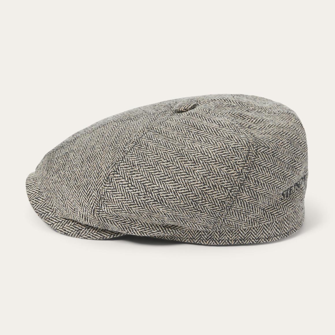 Silk Six-Panel Cap Black/brown Herringbone Men/Women Stetson Caps & Truckers