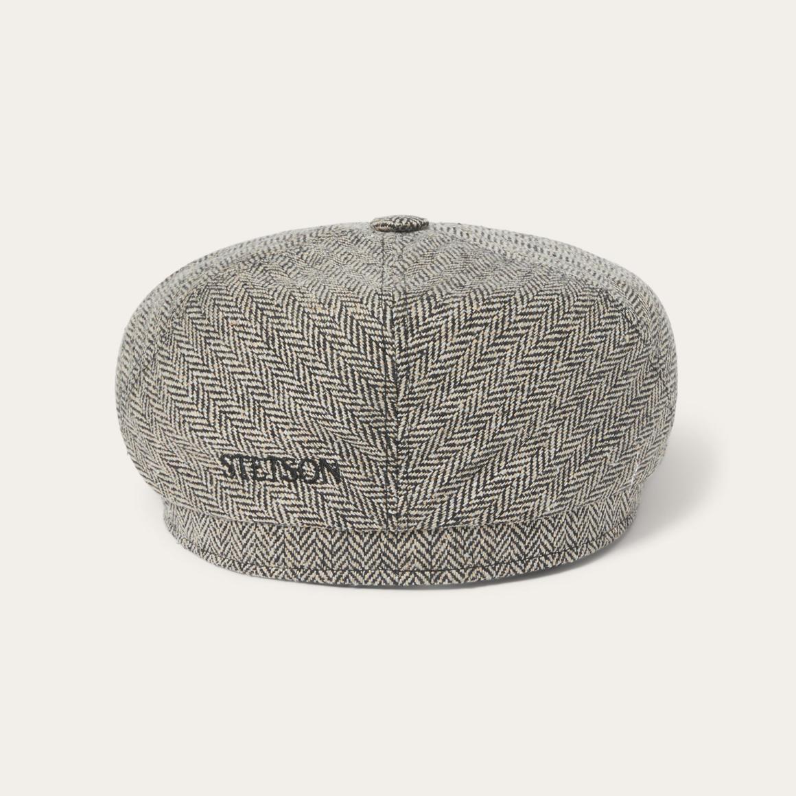 Silk Six-Panel Cap Black/brown Herringbone Men/Women Stetson Caps & Truckers